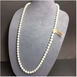 NWT VTG Pop Bead Necklace Rare Pale Blue Pearl Long Adjustable Retro